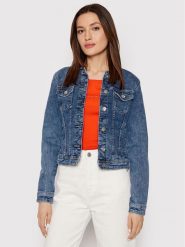 ONLY Kurtka jeansowa Tia 15170682 Granatowy Regular Fit. Niebieskie kurtki damskie ONLY, bez wzorów, z bawełny, bez kaptura. Za 139.99 zł.