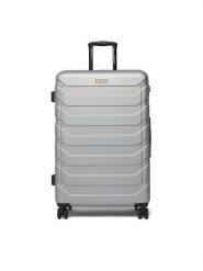 GINO ROSSI Walizka duża C-GIN-L-003-05-SILVER Srebrny. Szare walizki męskie Gino Rossi, bez wzorów, z tworzywa sztucznego, duże. Za 299.99 zł.