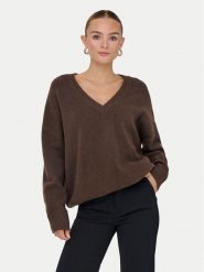 ONLY Sweter Mari 15360940 Brązowy Loose Fit. Brązowe swetry nierozpinane damskie ONLY, m, bez wzorów, z syntetyku, bez kołnierzyka, bez ramiączek. Za 169.99 zł.
