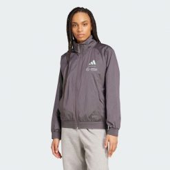 Bluza dresowa Mercedes - AMG Petronas Formula One Team Premium Woven. Fioletowe bluzy damskie Adidas, m, bez wzorów, z dresówki, bez ramiączek, bez kaptura. Za 399.00 zł.
