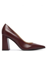 Guess Czółenka FLFBAR LEP08 Bordowy. Czerwone czółenka damskie Guess, z aplikacjami, ze skóry, bez obcasa, bez zapięcia. Za 634.99 zł.