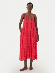 DKNY Koszula nocna YI60113 Różowy Regular Fit. Czerwone koszule nocne damskie DKNY, bez wzorów, z wiskozy, bez ramiączek. Za 379.99 zł.