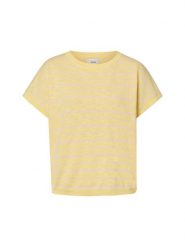 Nümph sweter z krótkim rękawem i lnem - NUKiki Kobiety Bawełna żółty, XXL. Żółte swetry nierozpinane damskie Nümph, na lato, xxl, bez wzorów, z bawełny, eleganckie, bez kołnierzyka, bez ramiączek. Za 179.95 zł.