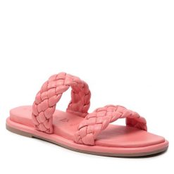 Klapki Tamaris. Czerwone klapki damskie Tamaris, bez wzorów, bez obcasa, bez zapięcia. Za 219.99 zł.
