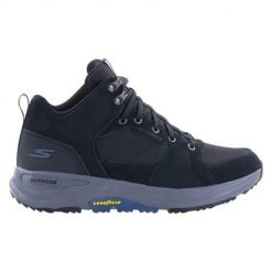 Buty do chodzenia męskie Skechers GO Walk Outdoor. Czarne trekkingi męskie Skechers, z materiału, bez zapięcia. Za 365.00 zł.