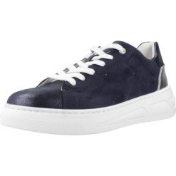 Tenisówki Geox Model D Ljuba Kolor Niebieski. Niebieskie trampki i tenisówki damskie Geox, bez wzorów, z syntetyku, bez zapięcia. Za 379.99 zł.