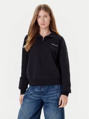 Guess Jeans Bluza W5YQ09 K68I4 Czarny Regular Fit. Czarne bluzy damskie Guess Jeans, s, z aplikacjami, z bawełny, bez ramiączek, bez kaptura. Za 299.99 zł.