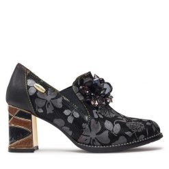 Półbuty Laura Vita. Czarne półbuty damskie Laura Vita, bez wzorów, bez obcasa, na obcasie, bez zapięcia. Za 479.99 zł.