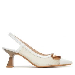 Czółenka Hispanitas. Białe czółenka damskie Hispanitas, bez wzorów, bez obcasa, bez zapięcia. Za 389.99 zł.
