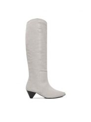 Badura Kowbojki EO-APRIL-123433 Szary. Szare kozaki damskie Badura, bez wzorów, ze skóry, bez obcasa, na słupku, bez zapięcia. Za 649.99 zł.