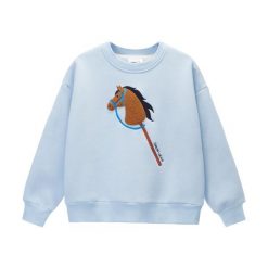 Bluza jeździecka GALOP WEAR Hobby Horse. Niebieskie bluzy damskie GALOP WEAR, z aplikacjami, z bawełny, klasyczne, bez ramiączek, bez kaptura. Za 229.00 zł.