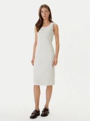 Calvin Klein Jeans Sukienka codzienna LV047F257G Beżowy Slim Fit. Brązowe sukienki damskie Calvin Klein Jeans, na co dzień, l, bez wzorów, z bawełny, bez kołnierzyka, bez ramiączek, proste. Za 329.99 zł.