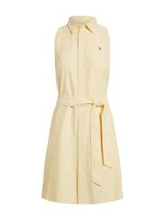Polo Ralph Lauren Sukienka koszulowa 211968897500 Żółty jasny Regular Fit. Żółte sukienki damskie Polo Ralph Lauren, bez wzorów, z bawełny, bez kołnierzyka, bez ramiączek, koszulowe. Za 989.99 zł.
