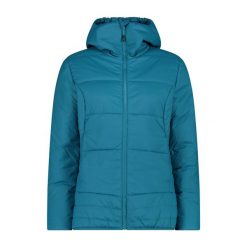 Kurtka damska turystyczna CMP 34Z2456. Niebieskie kurtki sportowe damskie CMP, l, bez wzorów, z puchu, bez ramiączek, z kapturem. Za 512.40 zł.