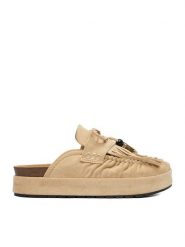 DeeZee Klapki CEO-HXX25C05-2 Beżowy. Brązowe klapki damskie DeeZee, bez wzorów, z materiału, bez obcasa, bez zapięcia. Za 129.99 zł.