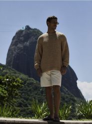 Ażurowy sweter - warm olive. Zielone swetry męskie Reserved, l, w ażurowe wzory, z dzianiny, bez kołnierzyka, bez ramiączek. Za 139.99 zł.