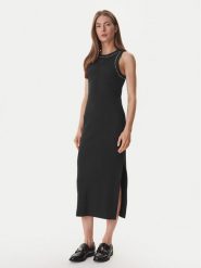 DKNY Sukienka codzienna DJ6D9189 Czarny Slim Fit. Czarne sukienki damskie DKNY, na co dzień, xl, bez wzorów, z bawełny, bez kołnierzyka, bez ramiączek, proste. Za 439.99 zł.