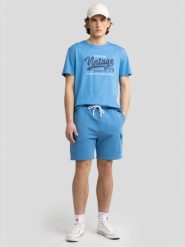 Szorty męskie dresowe niebieskie Mandos 402. Niebieskie szorty męskie BIG STAR, bez wzorów, z dresówki, eleganckie. W wyprzedaży za 59.99 zł.