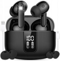 Słuchawki JG Smart SŁUCHAWKI BEZPRZEWODOWE BLUETOOTH DOKANAŁOWE CZARNE ANC BT 5.3 POWERBANK. Czarne słuchawki dokanałowe JG Smart. Za 156.18 zł.