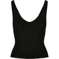 Damski tank top Urban Classics Rib. Czarne koszulki sportowe damskie Urban Classics, bez wzorów, bez ramiączek. Za 160.50 zł.