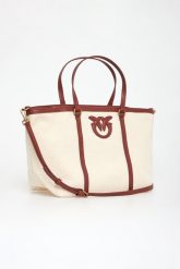 Torebka Miranda Shopper Classic Canvas PINKO. Brązowe shopperki damskie Pinko, bez wzorów, bez dodatków. W wyprzedaży za 639.20 zł.