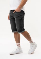 Szorty jeansowe, Regular Fit, E-MIST. Szare szorty męskie Volcano, bez wzorów, z bawełny, klasyczne. Za 159.99 zł.
