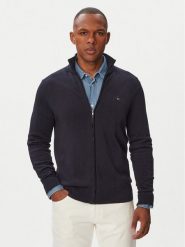 Tommy Hilfiger Kardigan MW0MW36517 Granatowy Regular Fit. Niebieskie swetry męskie Tommy Hilfiger, m, bez wzorów, z bawełny, bez kołnierzyka, bez ramiączek. Za 529.99 zł.