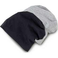 Czapka "Beanie" z dżerseju (2 szt.) bonprix czarny + szary. Czapki damskie bonprix. Za 17.98 zł.