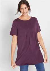T-shirt o linii litery A, krótki rękaw. Niebieskie t-shirty damskie bonprix, bez wzorów, bez kołnierzyka, bez ramiączek. Za 57.99 zł.