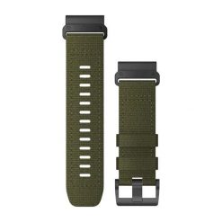 Nylonowa opaska na zegarek Garmin QuickFit 26. Zielone zegarki męskie Garmin, bez wzorów, z nylonu, metalowe. Za 643.50 zł.