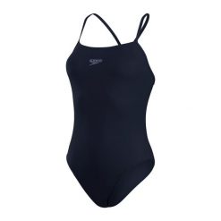 Strój pływacki jednoczęściowy damski Speedo Eco Endurance+ Medalist Thinstrap. Niebieskie stroje kąpielowe damskie Speedo, s, bez wzorów, z materiału. Za 129.99 zł.
