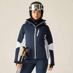 Damska kurtka narciarska Lumi. Niebieskie kurtki sportowe damskie Dare 2B, l, bez wzorów, z materiału, bez ramiączek, z kapturem, narciarskie. Za 425.00 zł.