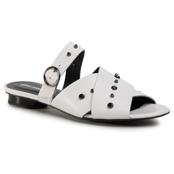 Klapki GINO ROSSI. Białe klapki damskie Gino Rossi, bez wzorów, bez obcasa, bez zapięcia. Za 179.99 zł.