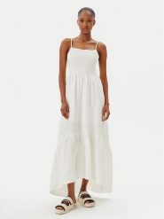 Maaji Sukienka letnia Isadora PT2123CLD008 Biały Regular Fit. Białe sukienki damskie Maaji, na lato, m, bez wzorów, ze lnu, bez kołnierzyka, bez ramiączek. Za 529.99 zł.