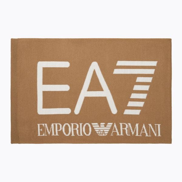 Szalik EA7 Mountain Visibility. Brązowe szaliki damskie EA7 Emporio Armani, bez wzorów, z materiału. Za 189.99 zł.