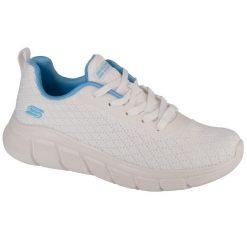 Buty sportowe Sneakersy damskie, Bobs Sport B Flex - Quick Pivot. Białe obuwie sportowe damskie Skechers, bez wzorów, bez zapięcia, trekkingowe, Skechers Sport. Za 199.99 zł.