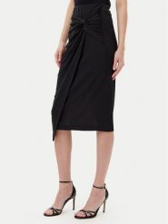 Rinascimento Spódnica midi CFC0123489003 Czarny Regular Fit. Czarne spódnice damskie Rinascimento, l, bez wzorów, z syntetyku, midi. Za 219.99 zł.