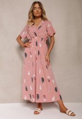 Ciemnoróżowa Sukienka Namsilone. Czerwone sukienki damskie Renee, l, bez wzorów, eleganckie, bez kołnierzyka, bez ramiączek, mini. Za 49.99 zł.