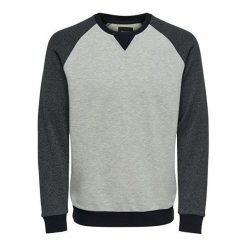 ONLY&SONS Męska bluza Raglan Structure Sweat MediumGrey (rozmiar L). Bluzy męskie Only&Sons, l, bez wzorów, z bawełny, bez ramiączek, z kapturem. W wyprzedaży za 102.00 zł.
