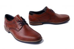 RIEKER 13511-24 brown, półbuty męskie. Brązowe półbuty męskie Rieker, bez wzorów, bez obcasa, bez zapięcia. Za 314.93 zł.