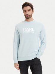 KARL LAGERFELD Bluza 705780 563917 Niebieski jasny Regular Fit. Niebieskie bluzy męskie KARL LAGERFELD, m, bez wzorów, z bawełny, bez ramiączek, bez kaptura. Za 439.99 zł.