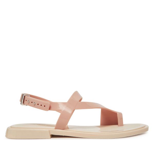 Sandały Melissa. Czerwone sandały damskie Melissa, bez wzorów, bez obcasa, na płaskiej podeszwie, bez zapięcia. Za 159.99 zł.