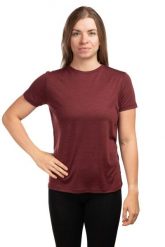 T-shirt damski VIKING Salen Lady Merino. Czerwone t-shirty damskie Viking, l, bez wzorów, z dzianiny, bez kołnierzyka, bez ramiączek. Za 185.66 zł.