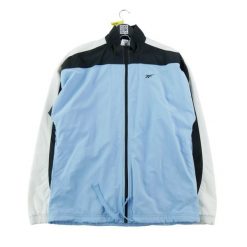 Kurtka dresowa męska niebieska. Niebieskie kurtki męskie Reebok, m, bez wzorów, z dresówki, sportowe, bez kaptura. Za 168.96 zł.