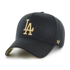 Brand `47 czapka z daszkiem MLB Los Angeles Dodgers czarna. Czarne czapki damskie 47 Brand, bez wzorów, z materiału. Za 179.00 zł.