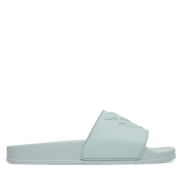 Klapki PINKO. Niebieskie klapki damskie Pinko, bez wzorów, bez obcasa, bez zapięcia. Za 247.99 zł.
