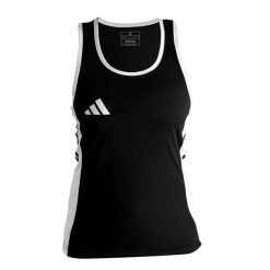 Top damski dla amatorek adidas Top-racer. Czarne topy damskie Adidas, bez wzorów, sportowe, bez kołnierzyka, bez ramiączek. Za 126.00 zł.
