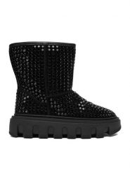 Eva Minge Śniegowce EO-NIKI-LT1748-1 Czarny. Czarne śniegowce damskie Eva Minge, ze skóry, bez zapięcia. Za 329.99 zł.