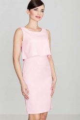 Elegancka Różowa Sukienka Na Szerokich Ramiączkach. Czerwone sukienki damskie Katrus, m, bez wzorów, z elastanu, eleganckie, bez kołnierzyka, bez ramiączek. Za 249.00 zł.
