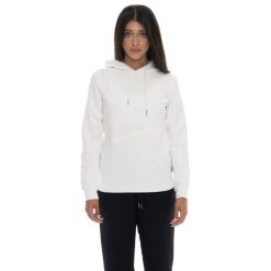 Bluza zimowa Damen z Kapuze zum Überziehen, Leone 1947 Braid-Einsätze. Białe bluzy damskie LEONE 1947 APPAREL, na zimę, bez wzorów, z bawełny, sportowe, bez ramiączek, bez kaptura. W wyprzedaży za 176.82 zł.